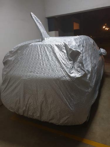 Image of Waterproof Car Body Cover Compatible with Ford Figo Old (2008 to 2014) with Mirror Pockets (Shinning Silver)