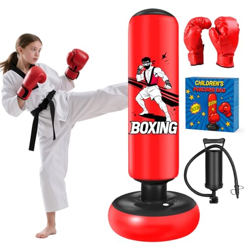 Sac de boxe gonflable enfants Qoosea pour s'entraîner au karaté à la maison