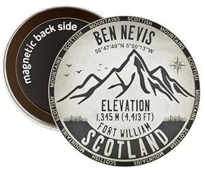 BEN NEVIS Scotland Round Decorative Fridge Magnet (GRAY)
