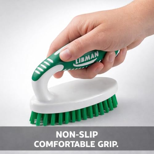 Image of LIBMAN Small Scrub Brush - Heavy Duty Scrub Brush with Strong Stiff Bristles - 3 Pk Durable Cleaning Brushes for Cleaning Bathroom, Kitchen, Floor, Shower, Sink, Tub, Carpet - PET Bristles