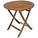 DEGAMO Gartentisch Klapptisch 75 cm rund, klappbar, Akazie Holz braun geölt, Outdoor