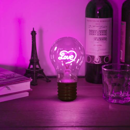 Image of Love Cordless Moon Light Bulb,USB Rechargeable LED Table Lightbulb,Romantic Little Night Light Lamp for Valentine Home Decor Party Activityome Decoration Lamp