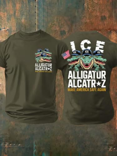 Alligator Alcatraz Shirt Alligator Alcatraz Tshirt for Men Double Sided Tee 20252