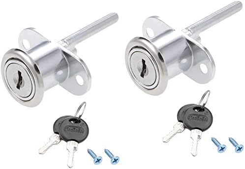 Drawer Lock 19mm Cylinder Diameter for Desk Cabinet Locker Showcase Silver 2Pcs