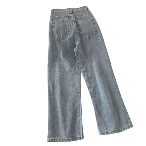 Girls Cute Y2k Baggy Jeans Heart Wide Leg Straight Elastic High Waist Denim Pants Teen Kids Distressed Loose Trousers3