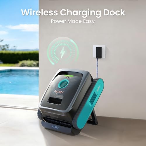 AIPER Scuba V3 AI Vision Cordless Robotic Pool Cleaner, Include Wireless Charging Dock, Smart Waterline Parking & Featherlight Design, Micromesh Multi-Layer Filtration, Blue - 5