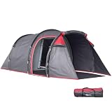 Outsunny Tienda de Campaña Familiar Tipo Túnel 426x206x154 cm Gris Oscuro
