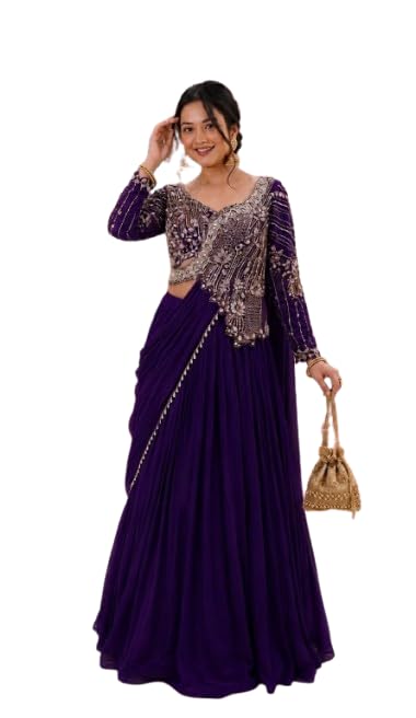 lehenga choli For Womens And Girls Designer Rangoli Fabric Lehenga Choli Set with Embroidery Sequence Work & Dupatta for Women Royal Blue-image-31