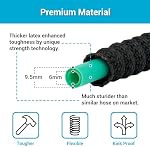 TheFitLife Expandable Garden Hose 25FT - Upgraded Strengthened Multiple Latex Inner and 3/4 inch US Standard Solid Metal Fittings Free Spray Nozzle Convenient Storage Kink Free Flexible Water Hose