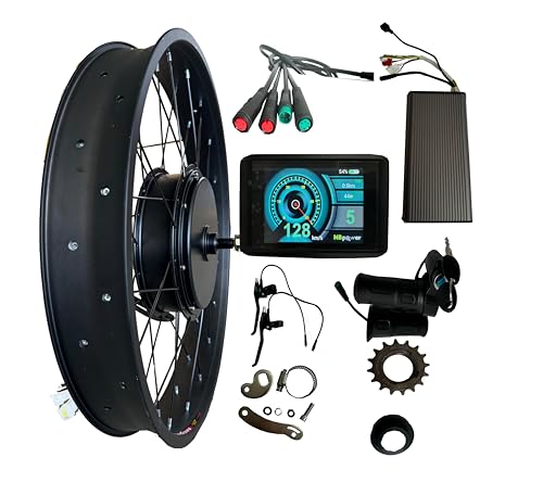 NB POWER 170-175mm Dropout 5000W Fat Motor,5000W Fat Ebike kit with Sabvoton programmable Controller with UKC1 Color Display,Throttle with Key (26 * 4.0 Rear)