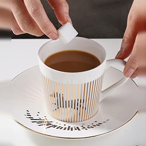 Klsamnm Coffee Cups Ceramic,Bone China Tea Cups 10 Oz,Inverted Image Coffee Mugs,Reusable Coffee Mug Set,Tea Cups And Saucers #TOP5