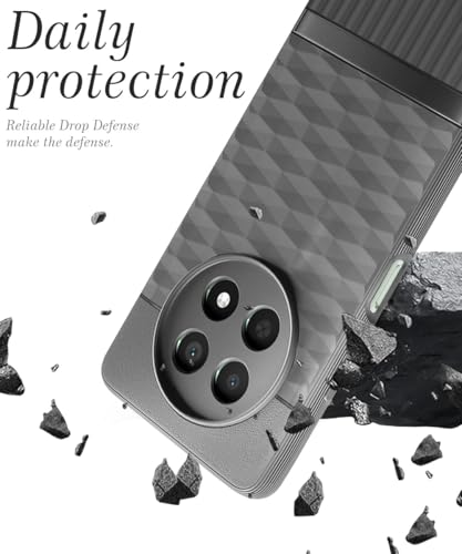 Image of WOW IMAGINE Back Cover for Realme 13 5G | Realme 12 5G | 12X 5G | Narzo 70x 5G | C65 5G | N65 with Hexa Cube Design | Ultra Slim Soft Case | Inner Velvet Fabric | Silicone Flexible Mobile Case - Grey