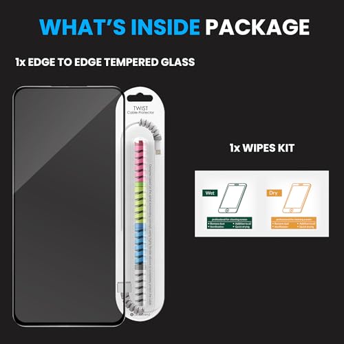 Image of FIRST MART Premium Tempered Glass for Nothing 3a Pro /Nothing 3a with Edge to Edge Coverage and Cable Protector and Easy Installation Kit, Pack of 1
