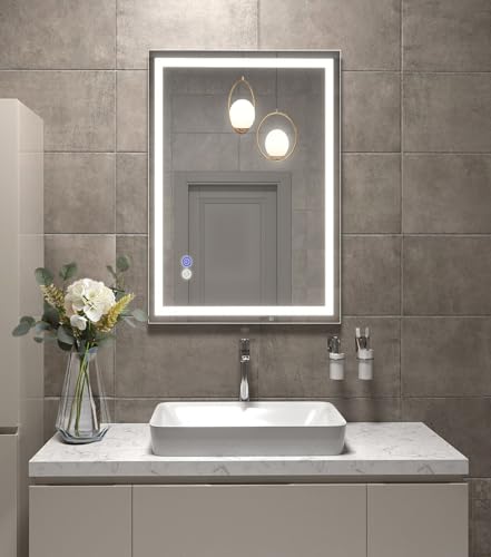 Beelux 16''x24'' Bathroom Mirror Lights, Wall-Mounted Lighted Vanity Mirror 3
