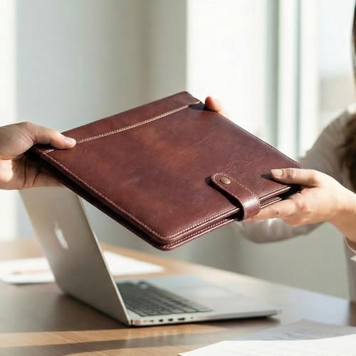 LEATHER VILLAGE Leather Portfolio for Men Women, Business Padfolio Folder by LEATHER VILLAGE - Used condition - Image 7