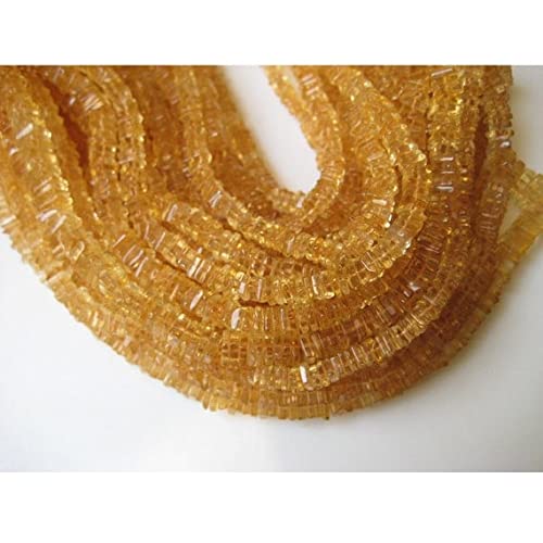 Citrine Finest Square Heishi Beads 6mm d'une clarté rare
