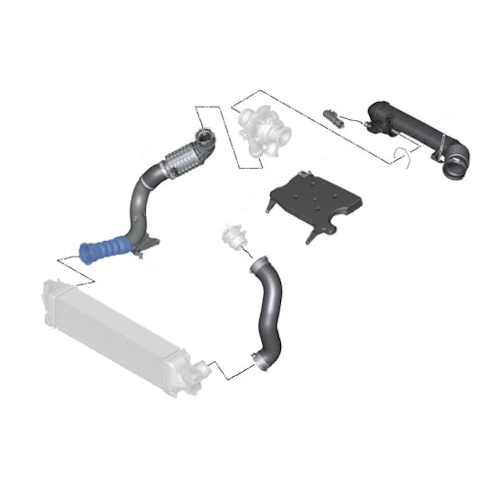 WIELEN MANICOTTO INTERCOOLER COMPATIBILE CON BMW 2 F45 F46 X1 F48 X2 F49, MINI COOPER SD F55 CLUBMAN F54 COUNTRYMAN F60 CABRIOLET F57 TUBO ALIMENTAZIONE ARIA 11618577233 11618577233-1