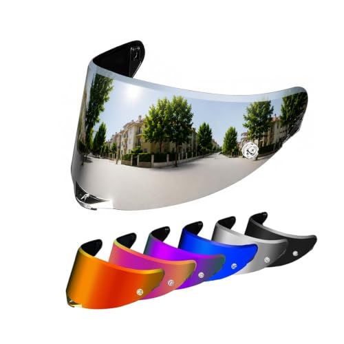 Image of PSLER Shatterproof Helmet Visor for Pista GPR Corsa-r Race 3,Silver-Mirror | Impact-Resistant ,UV400 Protection, Motorcycle Tinted Face Shield Replacement for Pista GPR Corsa-r Race 3