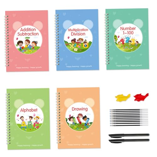 Cahier d'écriture rainuré réutilisable Magics Groove pour enfants avec encre magique