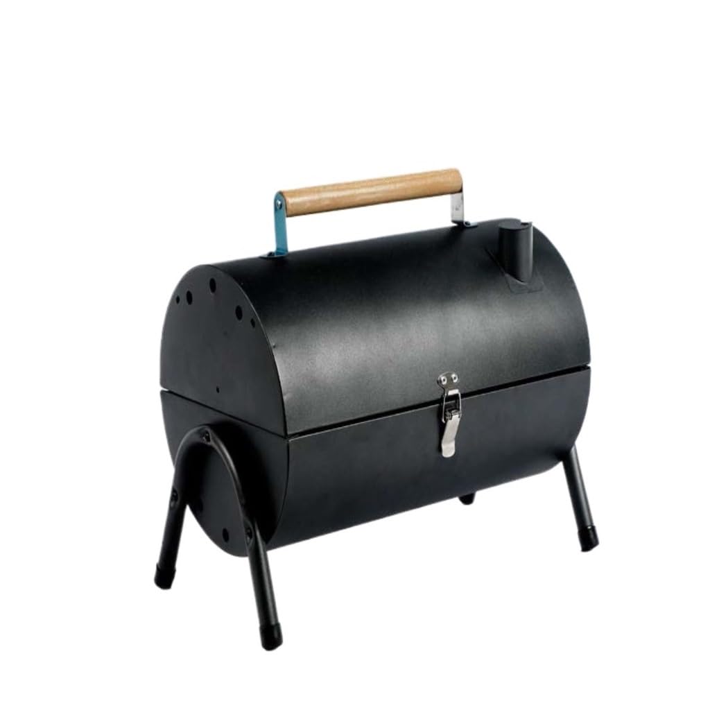 Barbecue portable d'extérieur double face au charbon de bois noir B