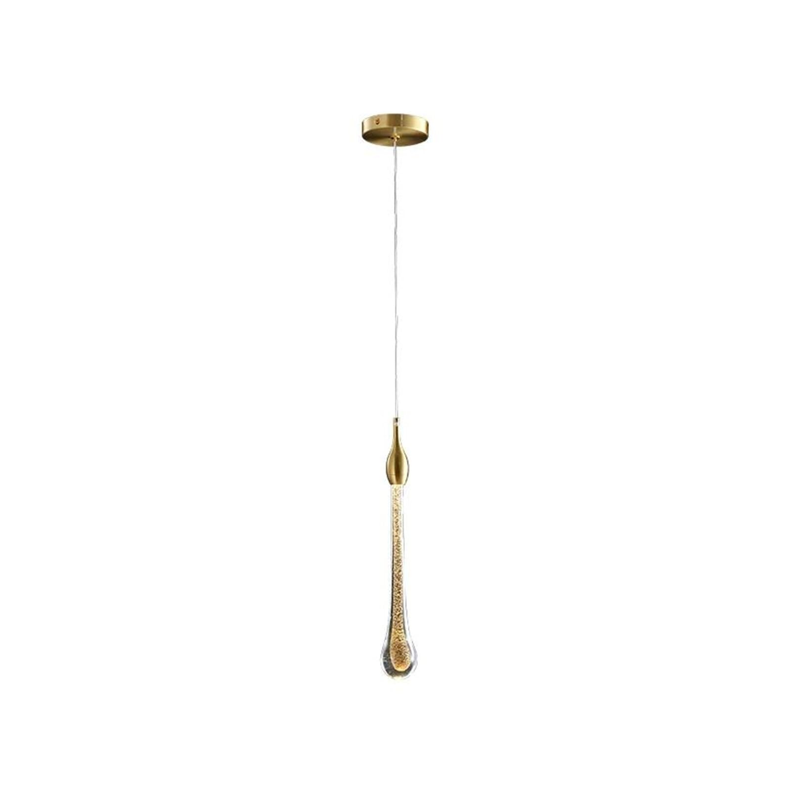 HYJAUSXB LED Art Deco Copper Glass Water Drop Designer Chandelier Lighting Lustre Suspension Luminaire Lampen for Living Room Staircase(1 Light)