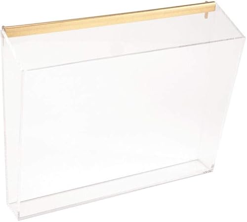 russell+hazel Bandeja de entrada de pared acrílica, 12.375 pulgadas de ancho x 3 pulgadas de largo x 10 pulgadas de alto, 51176 transparente