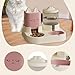 Bothyi Automatic Cat Feeder Waterer Food Feeder Removable Double Bowl Pet Water Food Bowl with Water Dispenser for Laundry Rooms