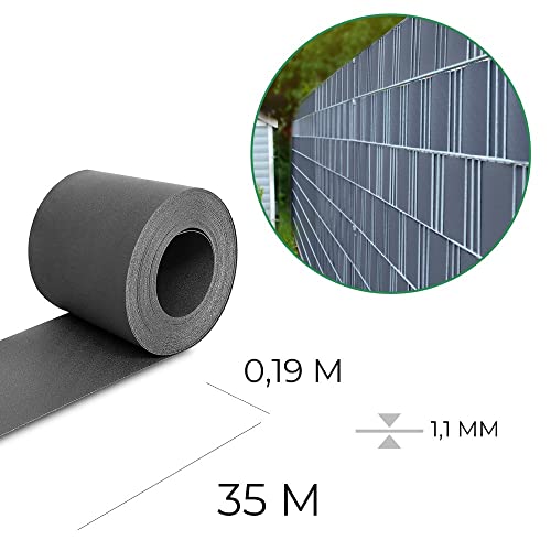 Sichtschutzstreifen HEMMDAL Zaunblende 0,19 x 35 m in anthrazit