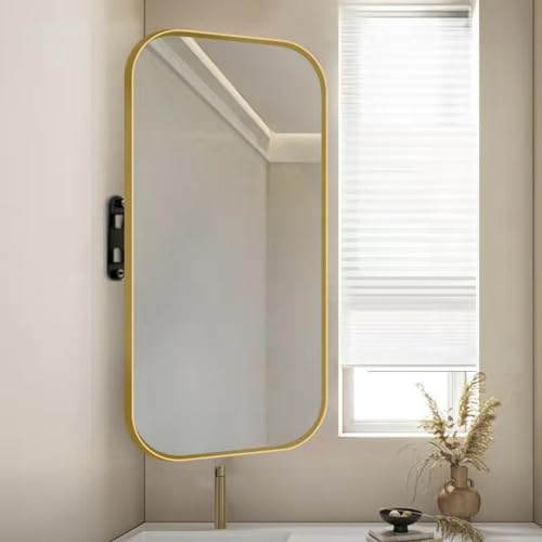 Miroir d'angle de salle de bain rotatif pour gagner de la place dans le couloir