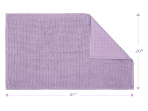 Image of Cotton Paradise 100% Cotton Turkish Bathmat Rug, Soft Absorbent Quick Dry Non Slip, 20x34 Bathmat Rug, Lilac