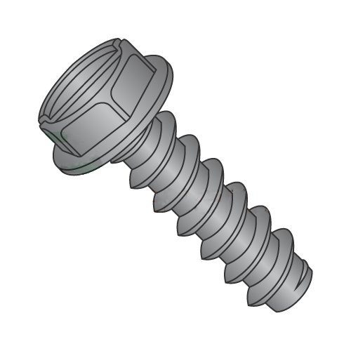 #10 x 1/2" Type B Self-Tapping Screws/Slotted/Hex Washer Head/Steel/Black Oxide (Carton: 7,000 pcs)