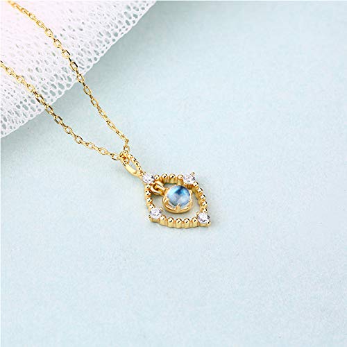 Bijoux en Argent Sterling collier bleu clair de lune anti ternissement