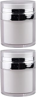 KALLORY Face Lotion Container 2Pcs 50ML Empty Airless Cosmetic Container, Airless Pump Bottles Airless Pump Jars Airless Lotion Dispenser or Thick Moisturizer Skincare Cream Face Cream Pump Bottle