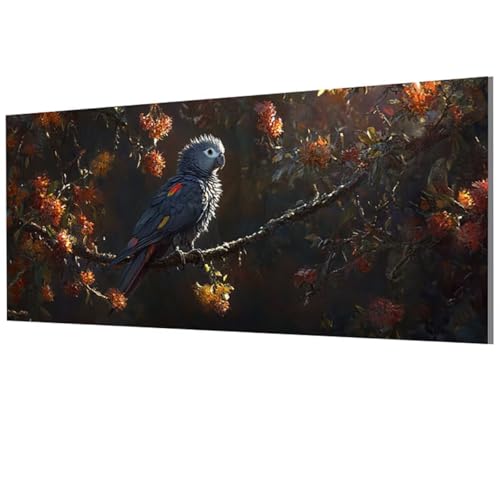 Peinture par numéro adulte oiseau et fleur DIY sans cadre grand format 70x140cm