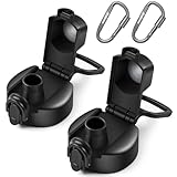 Bosizhang Water Bottle Lid Replacement for Wide Mouth with D-ring shape locking carabiner, Auto Spout and Button Lock, Compatible with Hydro Flask, Bubba, Contigo, Iron Flask, Takeya and Other Brand