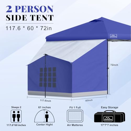 Image of KAMPKEEPER Side Tent,1 /2 Person Camping Tent for 10' x 10' Pop Up Canopy