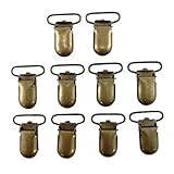 JerryMart 25pcs 25mm (1 inch) Pacifier Suspender Clips, Pacifier Clips for Making Pacifier Holders Bib Clips Toy Holder (Color: Antique Brass)