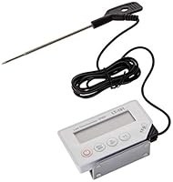 TFA Dostmann LT-101 Profi-Digitalthermometer, mit EinstichFühler, optische und akustischer Alarm, abwaschbar, ideal für den Profi-Einsatz, L 87 x B 17 (29) x H 52 (57) mm