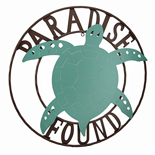 Zeckos Paradise Found Sea Turtle Metal Wall Hanging #TOP27
