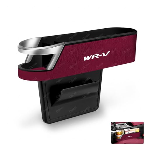 新型WR-V WRV 車用サイド収納ボックスシートポケット 新型WR-V WRV DG5全系 DG系 車用 シート隙間埋め シート 車席隙間ポケット 車用ドリンクホルダー 小物入れ付き 落下防止 (助手席用/1個, レッド)