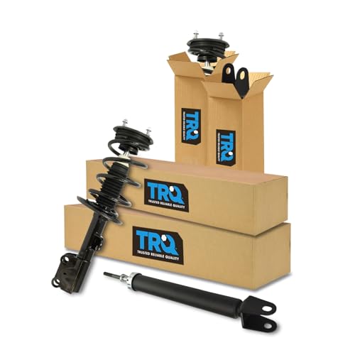 Image of TRQ Front and Rear Complete Strut Assembly & Shock Absorber Kit Complete Strut & Coil Spring Assembly Compatible with 2013-2019 Ford Flex Lincoln MKT