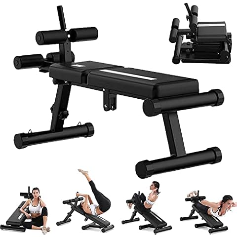 Yinguo Adjustable Sit Up Bench Weight Bench Folding Decline Curved Abdominal Board Cover