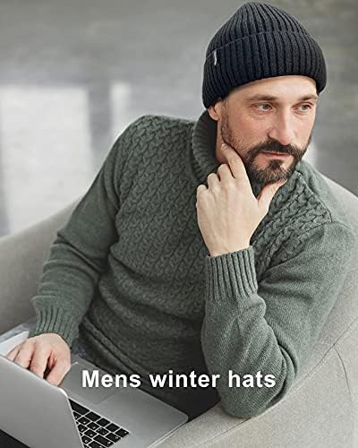 Ocatoma Beanie for Men Women Warm Winter Knit Cuffed Beanie Soft Warm Ski Hat Unisex Gifts for Men Women