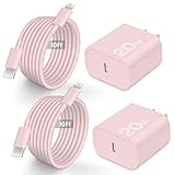 AISNI for i Phone Charger 10 ft Fast Charging 20W PD USB C Wall Charger i-Phone 14 13 Fast Charger Block with 10 Foot Charging Cable Compatible with iP14 Plus/14/13/12/11 Pro Max/XS/Max (2-Pack Pink)