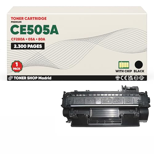 BDink Tóner Compatible HP CE505A/CF280A Negro (Pack 1) con Chip para LaserJet P 2030 P 2035 P 2035N P 2050 P 2050D P 2055 P 2055D P 2055DN P 2055X P 2055X P 2055X Rendimiento 2.300 Páginas