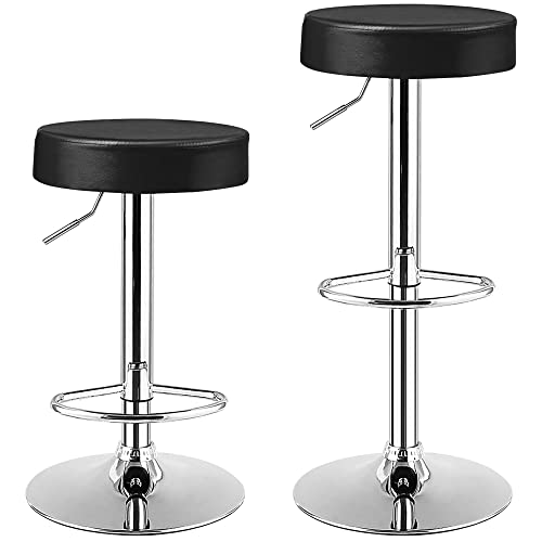 Image of CSS Furniture Bar Stool -Essilor PU 360?Height 24 to 32 inches Adjustable Kitchen /Office /Bar /Shop /Restaurant Stool (Black)