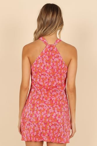 Petal & Pup Women's Melody Plisse Halter Mini Dress3