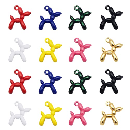 JJGQAZ 40 pcs Gold Plated Enamel Cartoon Doll Dog Charms Pendant For Jewelry Making Necklace Bracelet Earring and Slime DIY Jewelry Accessories Charms, 8 Colors
