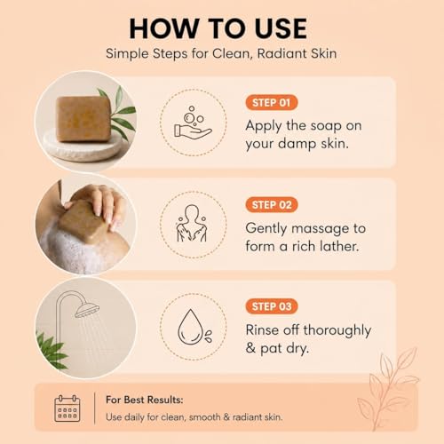 Image of Sandalwood & Saffron Magic Soaps For Bath (100 Gms Pack Of 1) | Paraben Free | Chandan & Kesar Bath Soap | Handmade Soaps For Glowing | Skin Brightening Soap For Men & Women