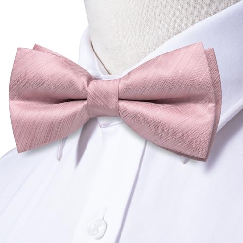 Image of Hi-Tie Bow Ties for Men Pre-Tied Pocket Square with Cufflinks Mens Bowtie Sets for Wedding Formal Party